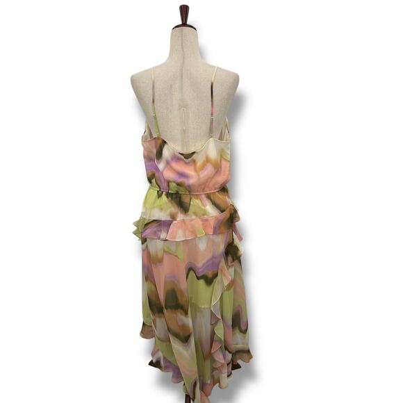 NEW Steve Madden Delphine Ruffle Dress Size XL Pastel Marble Midi Cocktail NWT - Picture 10 of 14